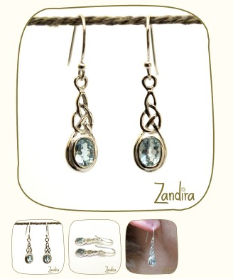 boucles d'oreilles topaze et argent